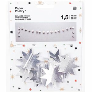 Paper Poetry Girlande Sterne silber 1