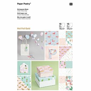 Paper Poetry Motivpapier Block 21x30cm 30 Blatt Hot Foil