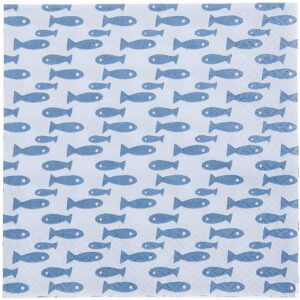 YEY! Let's Party Servietten Mermaid Fische blau 33x33cm 20 Stück