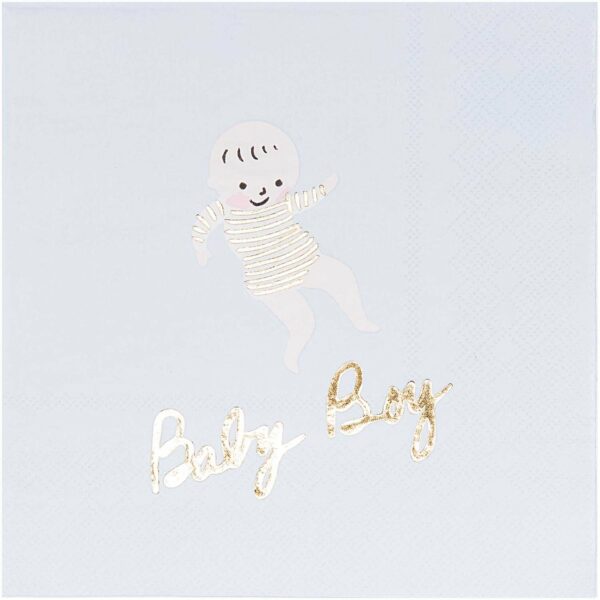 YEY! Let's Party Servietten Baby Boy 33x33cm 20 Stück