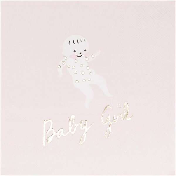 YEY! Let's Party Servietten Baby Girl 33x33cm 20 Stück