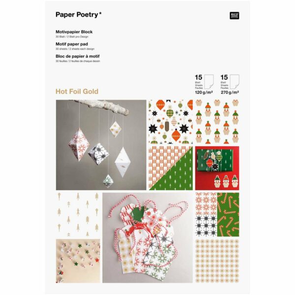 Paper Poetry Motivpapier Block 21x30cm 30 Blatt