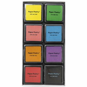 Paper Poetry Tusche-Stempelkissen Set 8 Farben Essentials Mix
