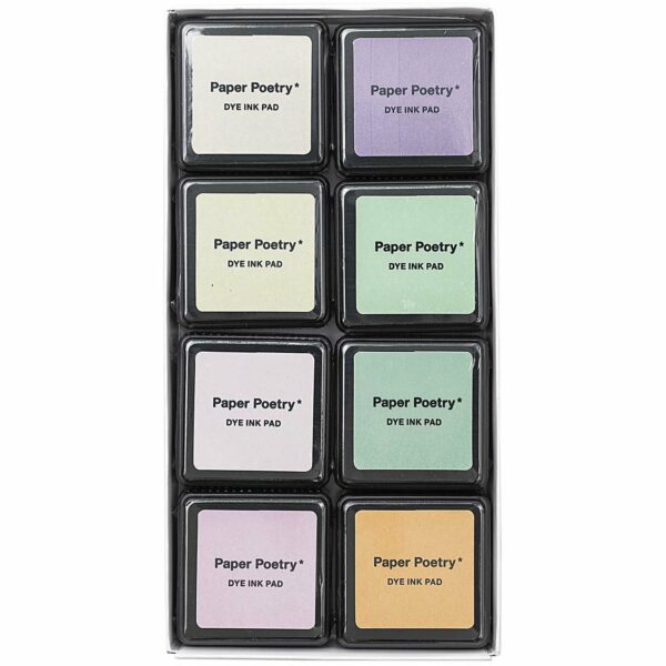 Paper Poetry Tusche-Stempelkissen Set 8 Farben pastell mix