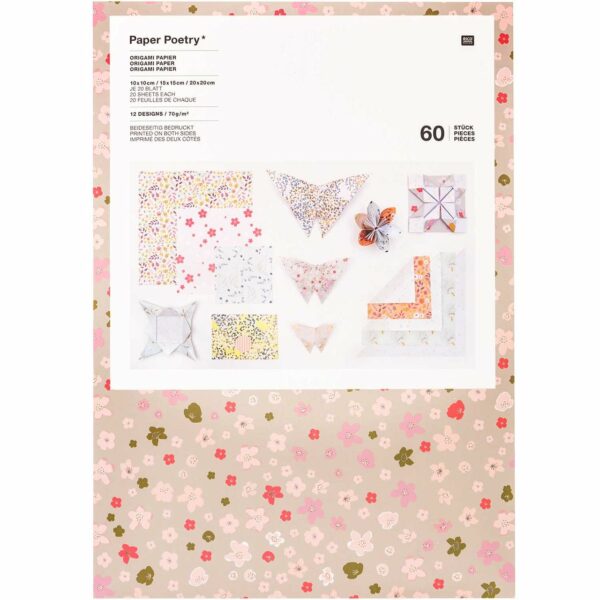 Paper Poetry Origami Faltpapier Set Bouquet Sauvage 60 Blatt