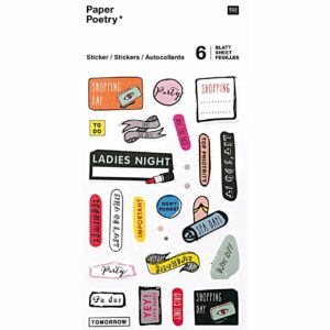 Paper Poetry Sticker Organisation 6 Blatt
