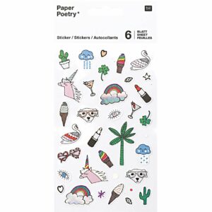 Paper Poetry Sticker Regenbogen 6 Blatt