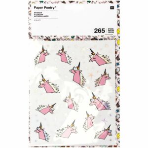 Paper Poetry Sticker Einhorn 6 Blatt