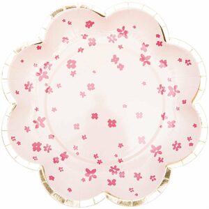 YEY! Let's Party Pappteller Blume Blüten rosa 21cm 12 Stück