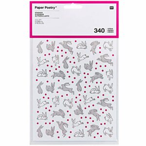 Paper Poetry Sticker Hasen 6 Blatt