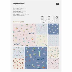Paper Poetry Motivpapierblock Maritim DIN A4 30 Blatt