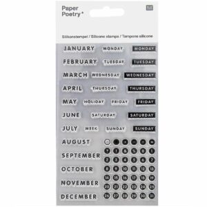 Paper Poetry Silikonstempel-Set Bullet Diary Kalender Druckschrift