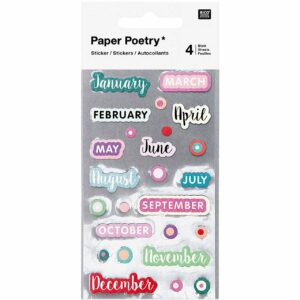 Paper Poetry Sticker Monate 100 Stück