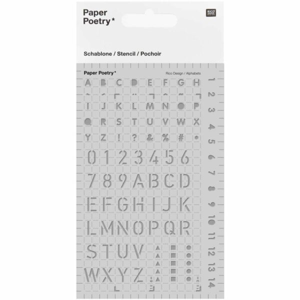 Paper Poetry Bullet Diary Schablone Buchstaben 9