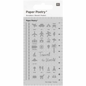 Paper Poetry Bullet Diary Schablone Travel 7x12cm