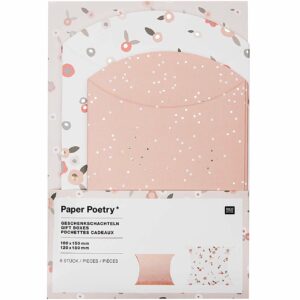 Paper Poetry Geschenkschachteln Blumen puder-gold 6 Stück