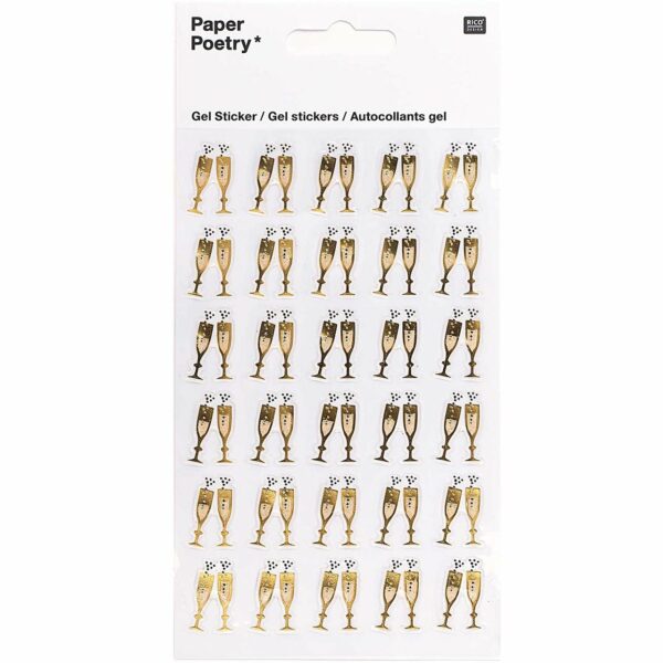 Paper Poetry Gelsticker Sektgläser gold