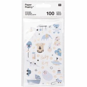 Paper Poetry Sticker Hello Baby Junge 4 Blatt