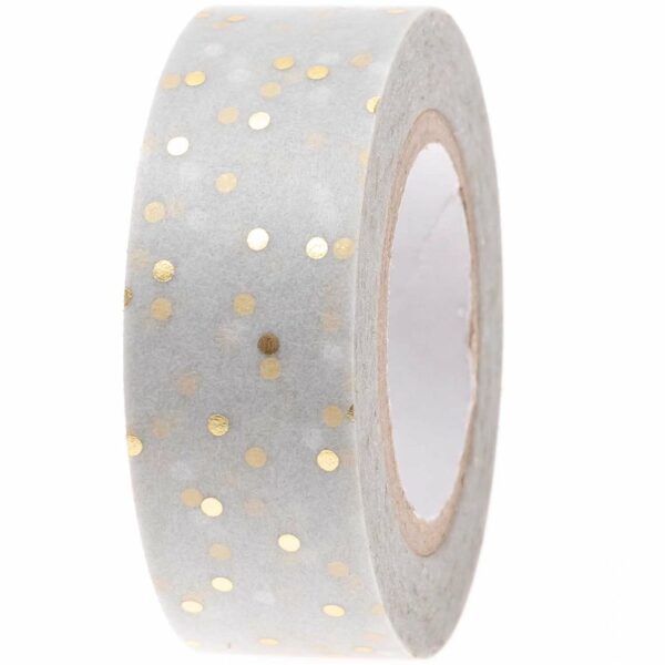 Paper Poetry Tape Punkte grau-gold 1
