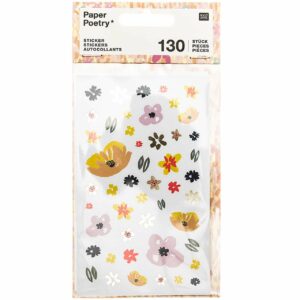 Paper Poetry Sticker Crafted Nature Blumen rosa 130 Stück