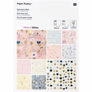 Paper Poetry Motivpapierblock Crafted Nature 30 Blatt