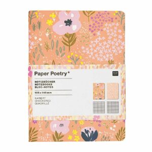 Paper Poetry Notizbücher Crafted Nature rosa A6 40 Seiten 2 Stück
