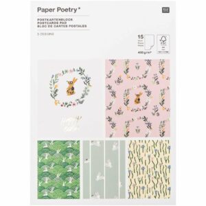 Paper Poetry Postkartenblock Bunny Hop 15 Stück