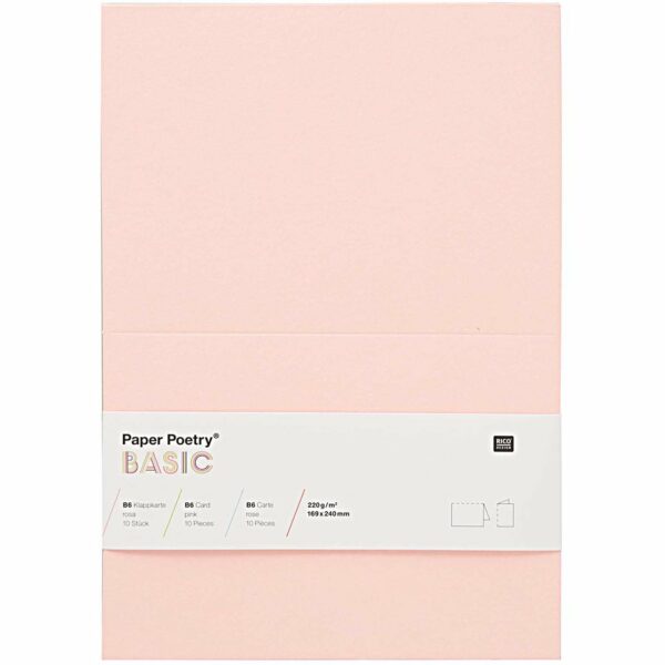 Rico Design Klappkarte Basic B6 10 Stück rosa