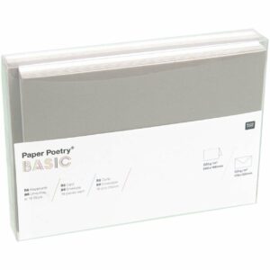 Paper Poetry Kartenset Basic weiß-grau B6 36teilig