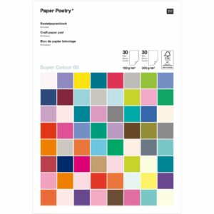 Paper Poetry Bastelblock Super Colour A4 60 Blatt
