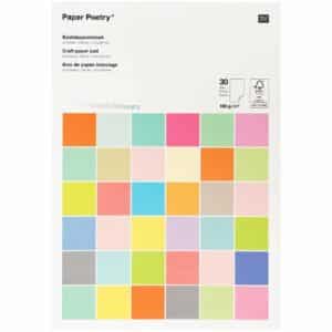 Paper Poetry Bastelblock Super Pastel Colours A4 180g/m² 30 Blatt