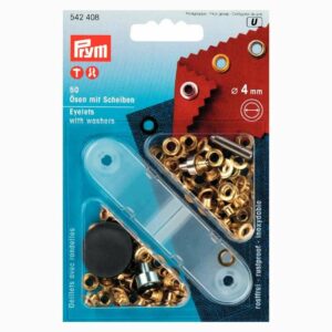 Prym Ösen mit Scheiben gold 4mm 50 Stück