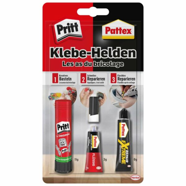 Pritt/Pattex Klebehelden Kleber 3teilig