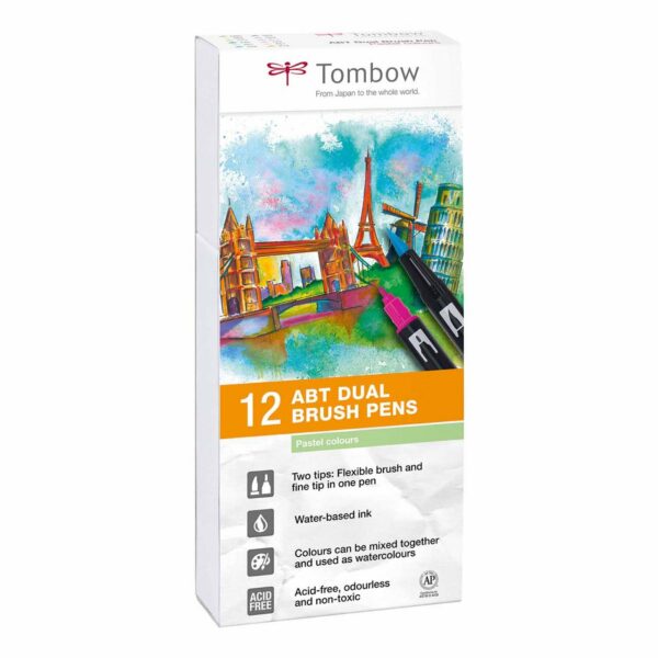 Tombow ABT Dual Brush Pen Pastellfarben 12er Set