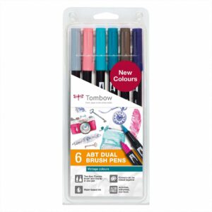 Tombow ABT Dual Brush Pen-Set Vintage Colours 6teilig