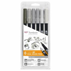 Tombow ABT Dual Brush Pen-Set Gray Colours 6teilig