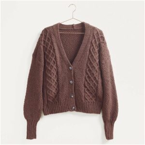 Strickset Jacke Modell 10 aus Lovewool Nr. 15 36/38 mokka