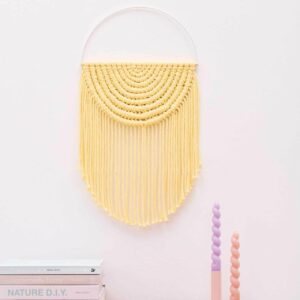 Makramee Set Runder Wandbehang aus Rico Macrame Onesize pastellgelb