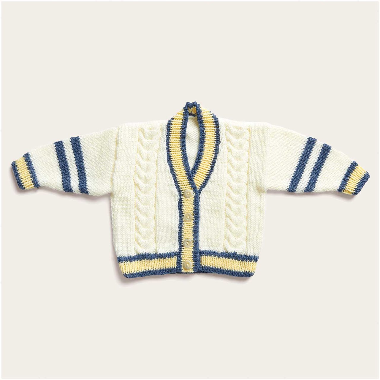 Strickset Jacke Modell 02 aus Baby Nr. 34 80/86 vanille