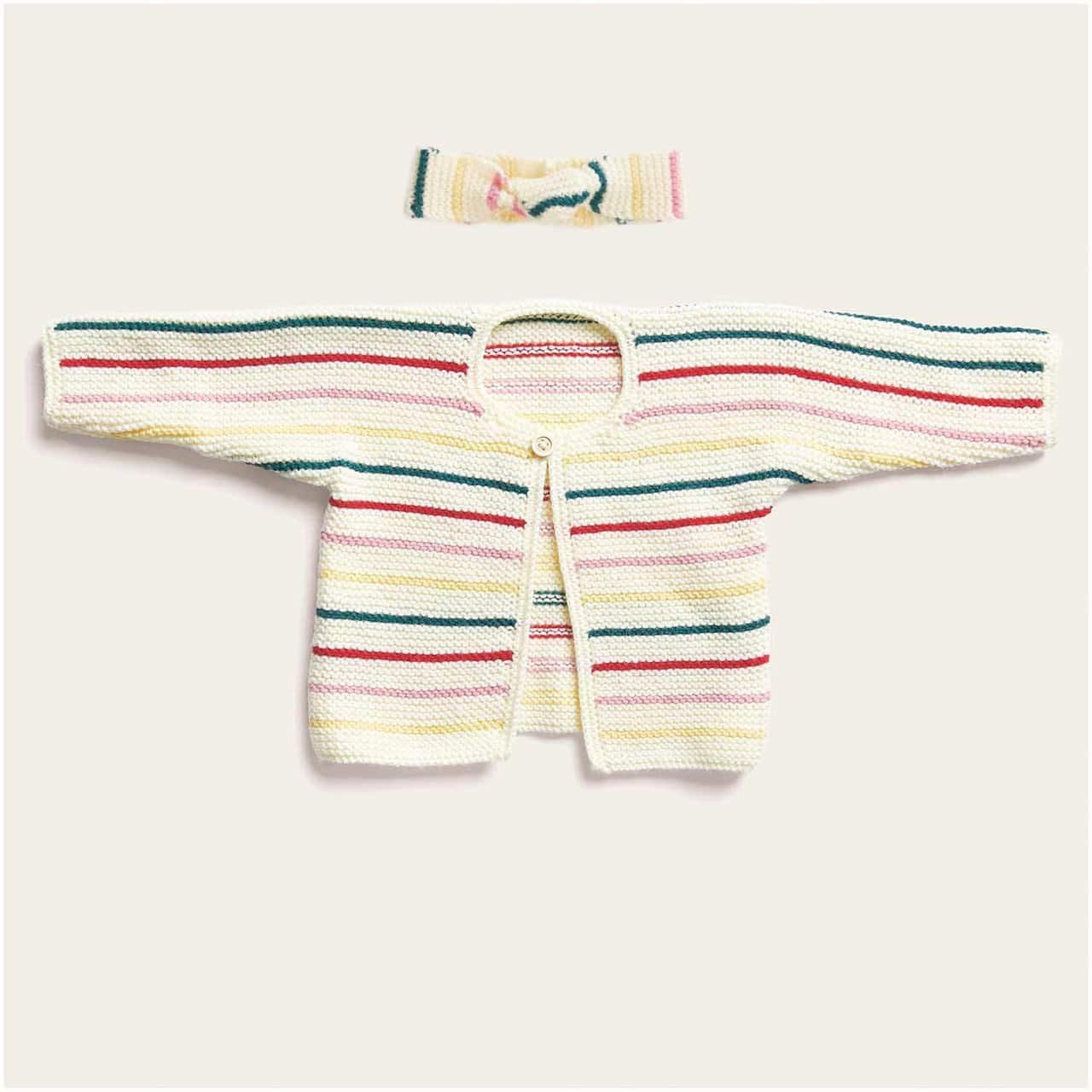 Strickset Stirnband und Jacke Modell 07/09 aus Baby Nr. 34 62/68