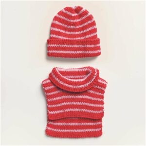 Strickset Mütze und Rollkragen Modell 15/16 aus Baby Nr. 34 56-116 erdbeere-bonbonrosa