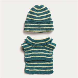 Strickset Mütze und Rollkragen Modell 15/16 aus Baby Nr. 34 56-116 tanne-vanille