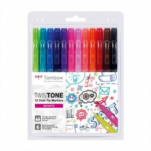 Tombow TwinTone Fasermaler Brights 12 Stück